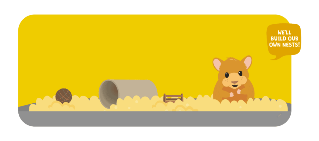 Hamsters build their own nests