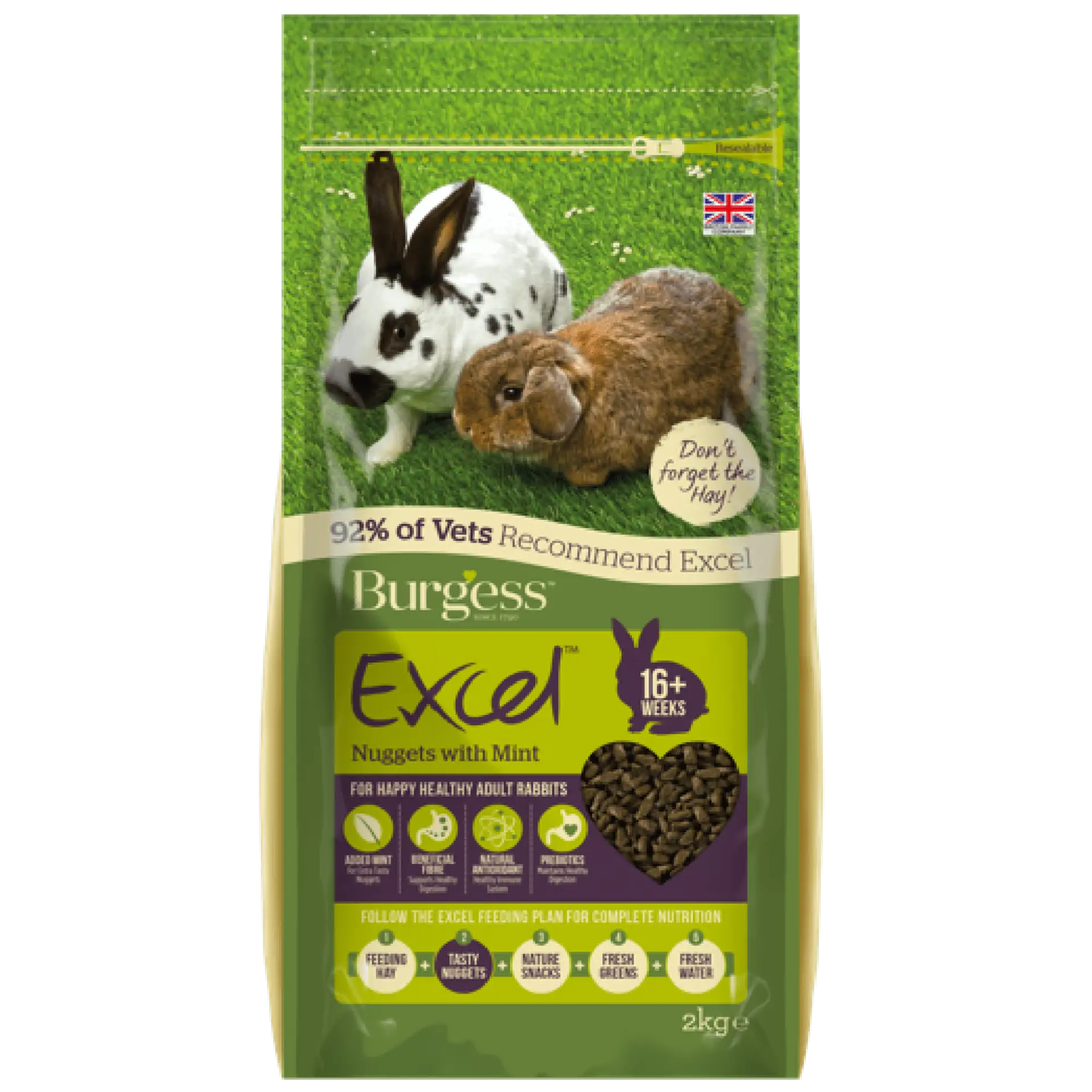 Excel Adult Rabbit Nuggets with Mint Burgess Pet Care