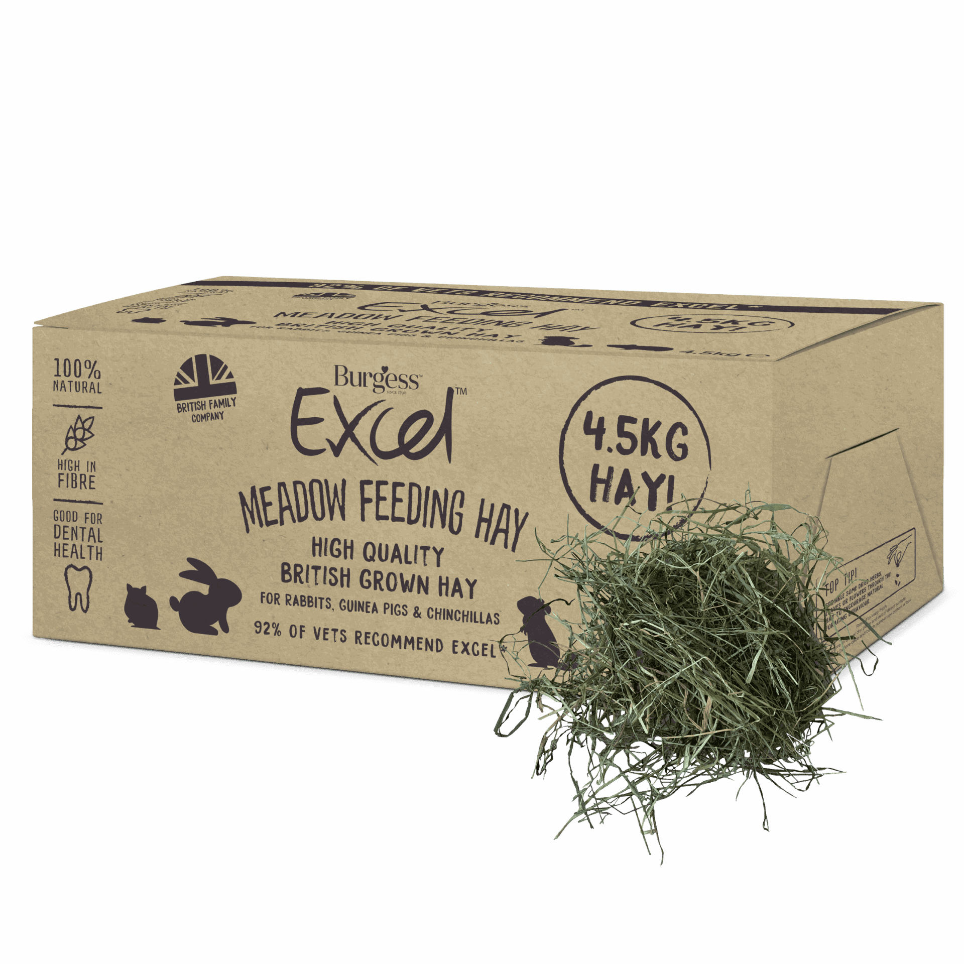 Burgess Pet Care - Small Animal Food - Hay - Excel - Burgess Excel Premium British Meadow Hay - 4.5kg