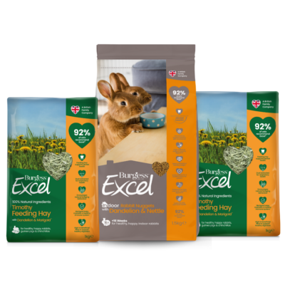 Product image for Excel Indoor Rabbit Nugget and Dandelion & Marigold Hay Bundle