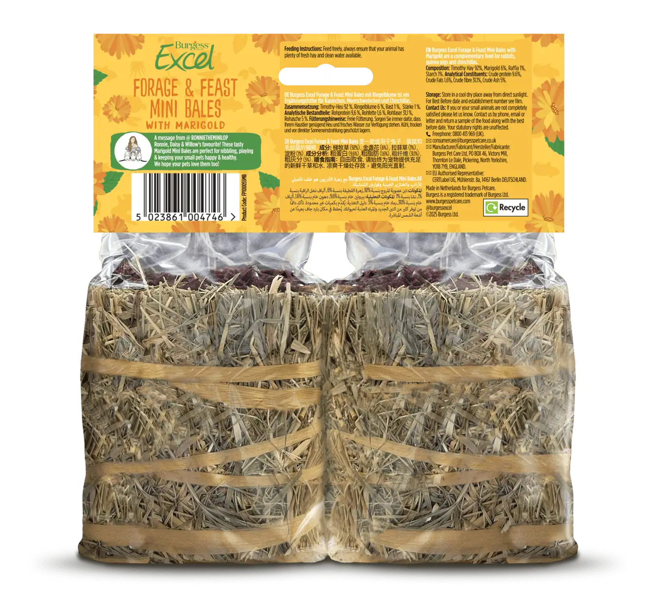 Excel Forage & Feast Mini Bale with Marigold Twin Pack product image