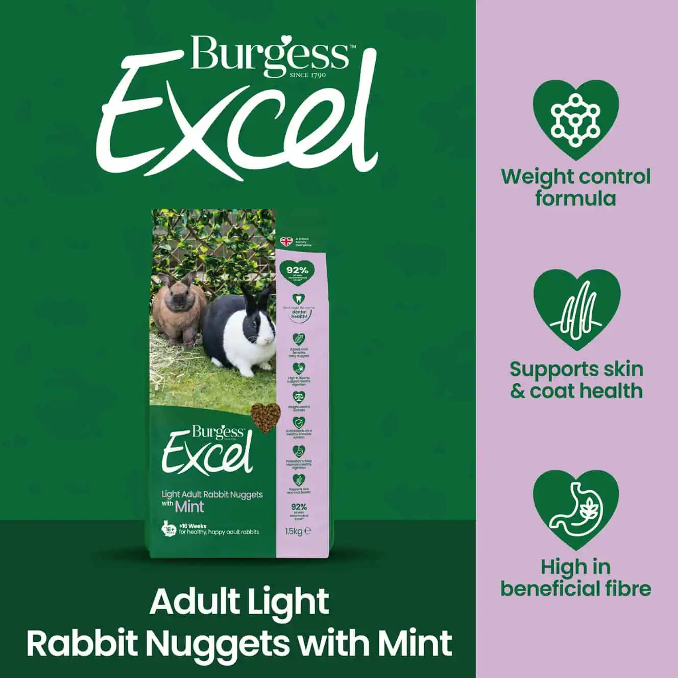 Excel Adult Light Rabbit Nuggets with Mint product image