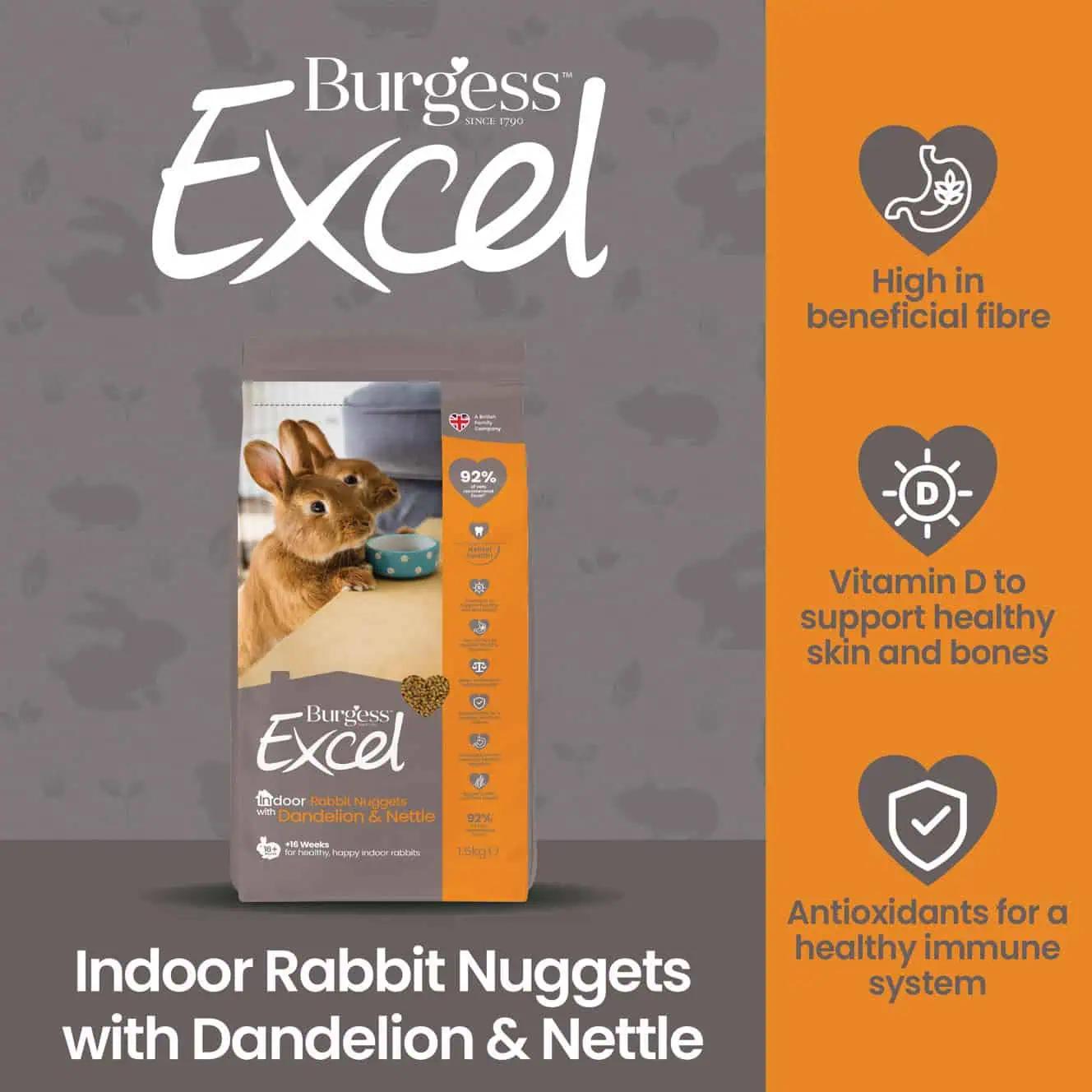 Excel Indoor Rabbit Nuggets with Dandelion & Nettle product image