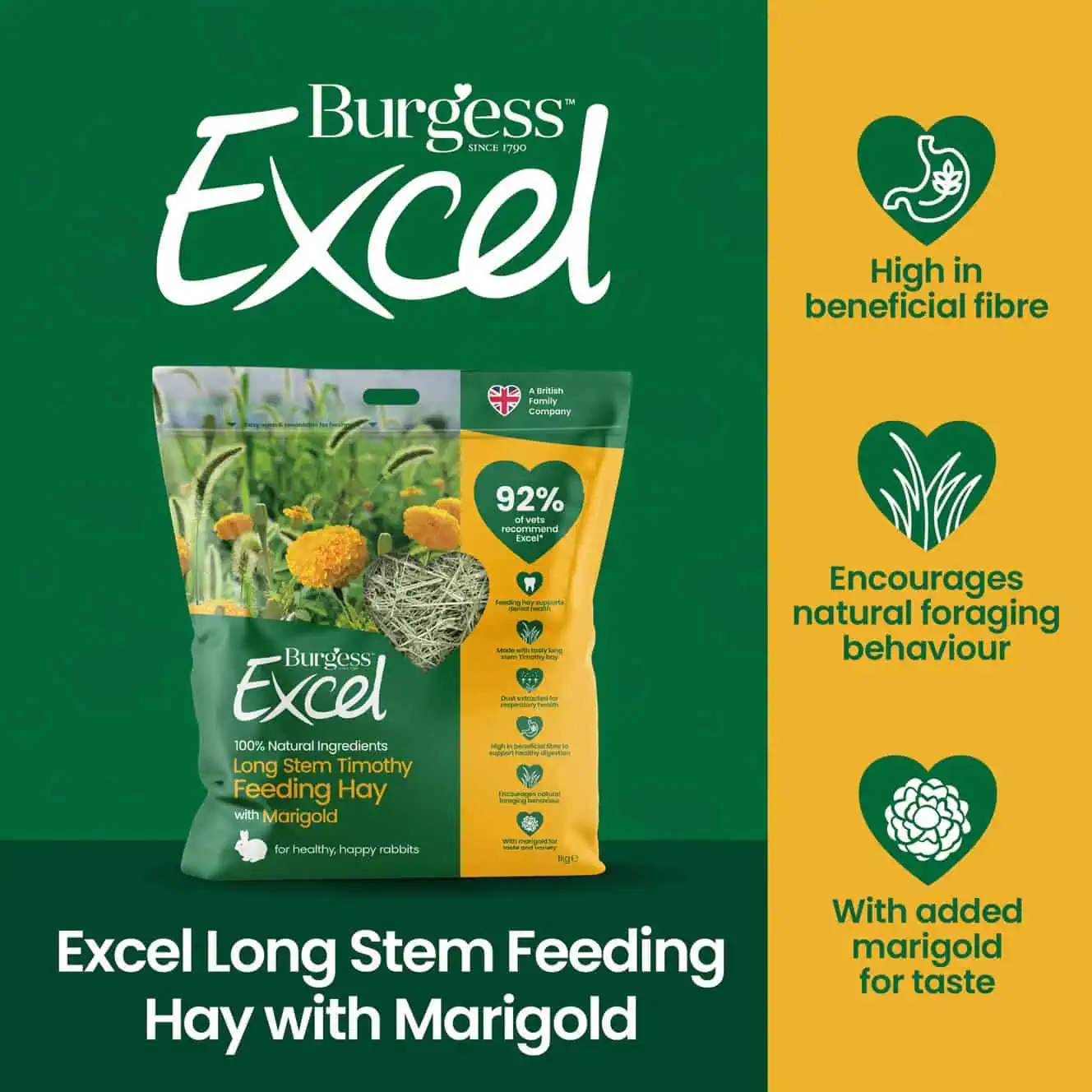Burgess Excel Long Stem with Marigold Feeding Hay product image