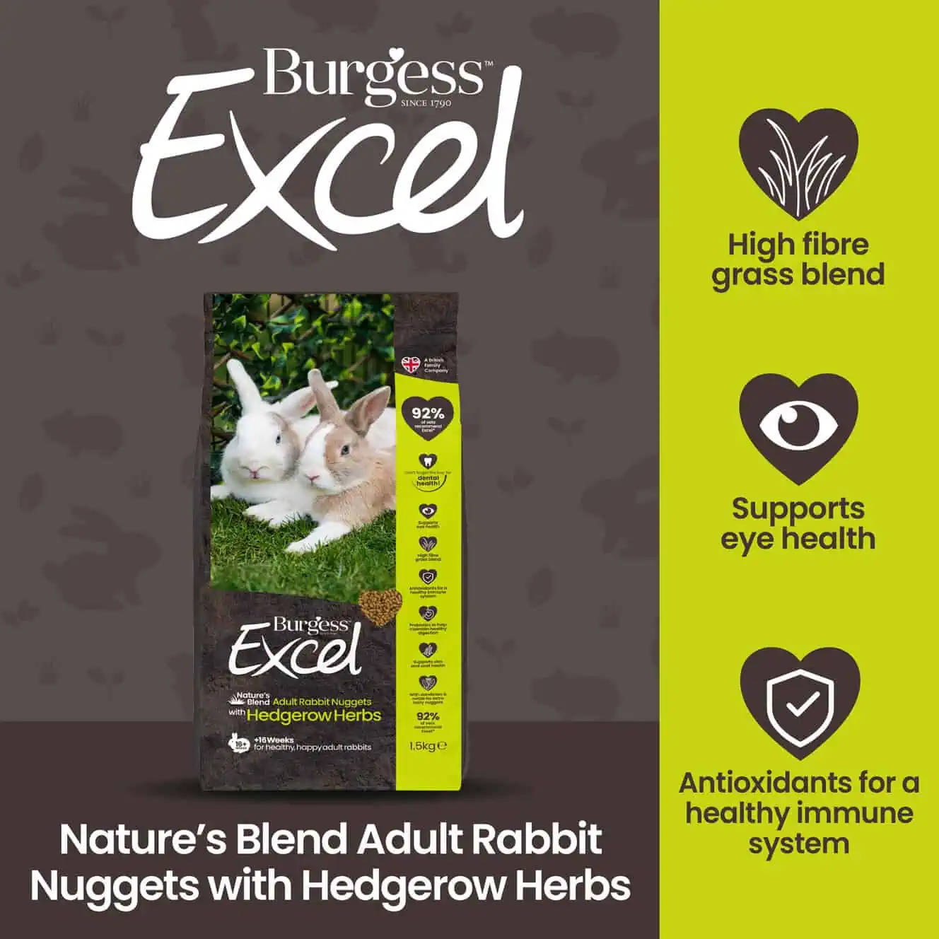 Excel Nature’s Blend Adult Rabbit Nuggets with Hedgerow Herbs product image